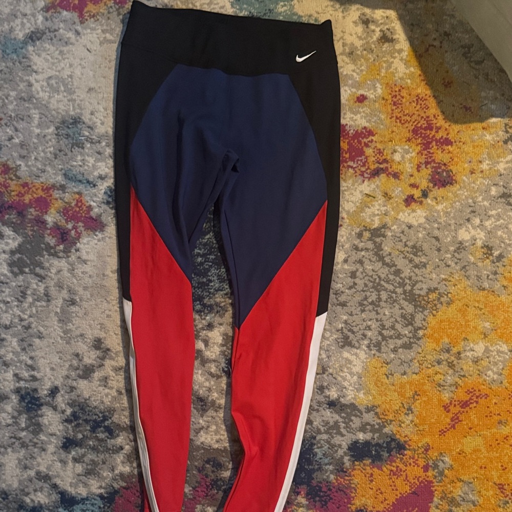Nike Kids' Leggings - Red, Blue, and Black